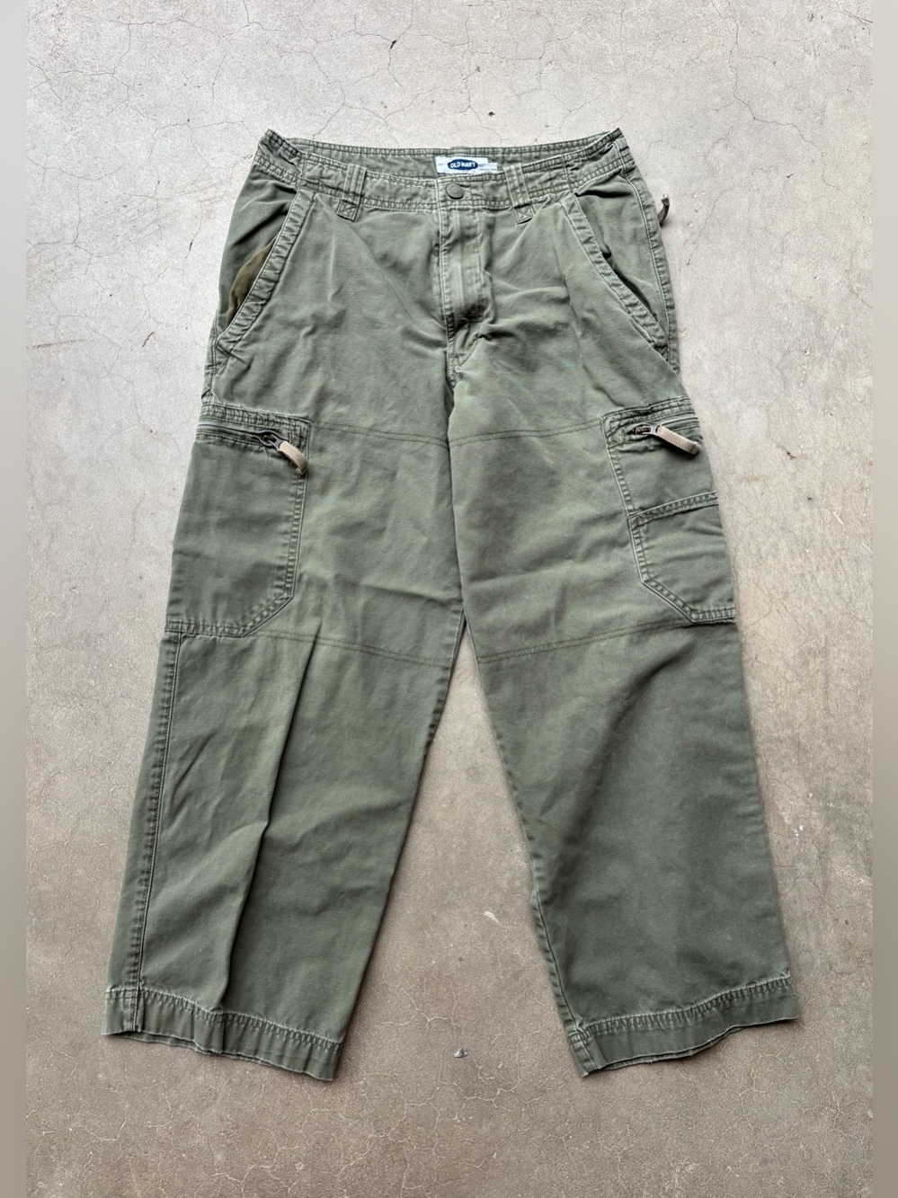 Vintage Y2K Old Navy Gorpcore Canvas Cargo Pants Men's 30x30 Olive Drab Tactical